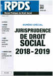 RPDS revue pratique de droit social, n°897 - janvier 2020 - Jurisprudence de droit social 2018-2019 (numéro spécial)
