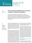 Céreq bref, n°399 - décembre 2020 - Une insertion plus difficile pour les jeunes "recalés" à l’entrée du supérieur