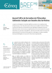 Céreq bref, n°393 - juillet 2020 - Quand l'offre de formation de l'Éducation nationale s'adapte aux besoins des territoires