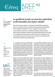 Céreq bref, n°400 - décembre 2020 - La qualité du travail, au cœur des aspirations professionnelles des jeunes salariés