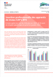 Insertion professionnelle des apprentis de niveau CAP à BTS 6 mois après leur sortie d’études en 2021