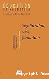 Signification, sens, formation