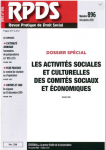 RPDS revue pratique de droit social, n°896 - décembre 2019 - Les activités sociales et culturelles des comités sociaux et économiques (dossier)