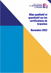 Bilan qualitatif et quantitatif sur les certifications de branches - Novembre 2023