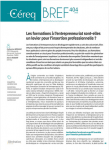 Céreq bref, n°404 - mars 2021 - Les formations à l'entrepreneuriat sont-elles un levier pour l'insertion professionnelle ?