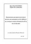 Propositions de mise en oeuvre du revenu de solidarité active (RSA) et contrat unique d'insertion (CUI) en Outre-Mer