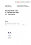 Actualisation du bilan de la formation continue des enseignants