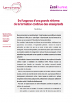 De l'urgence d'une grande réforme de la formation continue des enseignants vignette