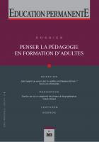 Penser la pédagogie en formation d'adultes