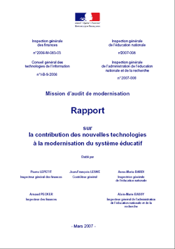 Rapport sur la contribution des nouvelles technologies à la modernisation du système éducatif