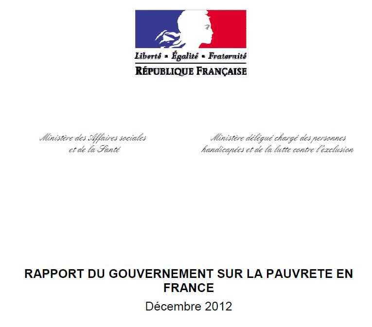 Rapport du Gouvernement sur la pauvreté en France