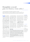 Homophobie au travail pour vivre heureux, vivons cachés ? En - application/pdf